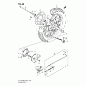 Схема вузла: Заднє колесо (Dr-z125) для Suzuki DR-Z125 DR-Z125L