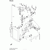 Схема вузла: Патрубок системи охолодження (Vl1500Bl4 E28) для Suzuki VL1500 Boulevard C90 BOSS