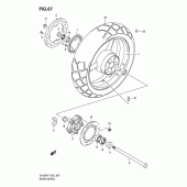 Схема узла: Заднее колесо (Dl650ak7/ak8/ak9/al0/auel0) для Suzuki DL650 V-Strom