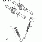 Схема вузла: Розподільний вал & Клапан для Suzuki GS1000