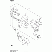 Схема вузла: Передній гальмівний супорт для Suzuki AN650 Burgman (EU analogue of SkyWave)