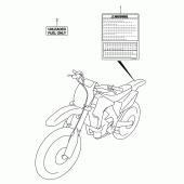 Схема вузла: Інформаційні наклейки для Suzuki RM-Z450