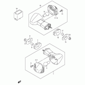 Схема узла: Поворотники (Model y/k1) для Suzuki GSX-R750