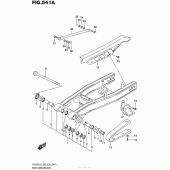 Схема вузла: Задній важіль (Маятник) для Suzuki DR200 DR200S