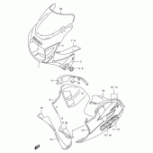 Схема вузла: Передній обтічник (Model v/w) для Suzuki GSX-R1100