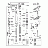 Схема вузла: Вилка передньої осі для Suzuki RM100