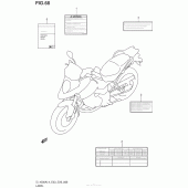Схема вузла: Інформаційні наклейки (Dl1000Al4 E03) для Suzuki DL1000 V-Strom