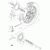 Схема вузла: Заднє колесо Suzuki RM250
