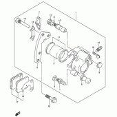 Схема вузла: Передній гальмівний супорт (Model k1/model k2 p9) для Suzuki DR200 DR200SE