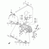 Схема вузла: Дросельна заслінка для Suzuki AN650 Burgman (EU analogue of SkyWave)