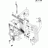 Схема узла: Масляный охладитель для Suzuki DR650 DR650R