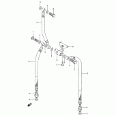 Схема узла: Передний тормозной шланг для Suzuki GSX600 Katana