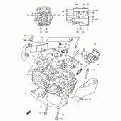 Схема вузла: Головка циліндра (Rear) для Suzuki VS1400 Intruder 1400