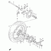 Схема узла: Заднее колесо (Model s/t/v) для Suzuki RF600