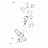 Схема узла: Рулевая траверса для Suzuki DR250