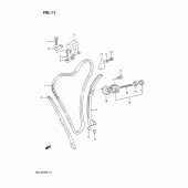 Схема узла: Цепь ГРМ & Натяжитель & Успокоитель для Suzuki GSX-R750