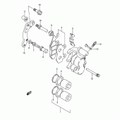 Схема узла: Передний тормозной суппорт (Model n/p/r/s/t) для Suzuki DR350