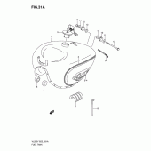 Схема узла: Топливный бак (Model k1) для Suzuki VL250 Intruder LC