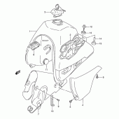 Схема узла: Топливный бак для Suzuki DR250