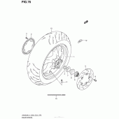 Схема вузла: Заднє колесо (An400Al4 E33) для Suzuki AN400 Burgman (EU analogue of SkyWave)