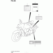 Схема вузла: Інформаційні наклейки (Vl1500Bl4 E03) для Suzuki VL1500 Boulevard C90 BOSS