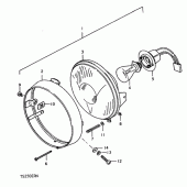 Схема вузла: Фара для Suzuki TS250