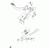 Схема узла: Подножка & Задний тормоз для Suzuki VS1400 Intruder 1400