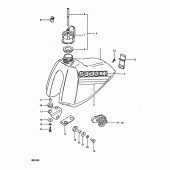 Схема вузла: Паливний бак (Rm100x) для Suzuki RM100