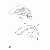 Схема вузла: Переднє крило (Model z/l/r) для Suzuki TS125