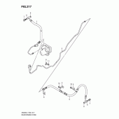 Схема вузла: Задній гальмівний шланг (An400al1 e19) ​​для Suzuki AN400 Burgman (EU analogue of SkyWave)