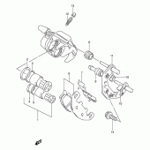 Схема узла: Передний тормозной суппорт (Model k/l/m/n/p/r/s) для Suzuki GS500
