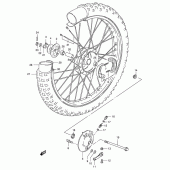 Схема вузла: Переднє колесо (E1, p36) для Suzuki TS125