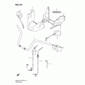 Схема вузла: Кермо & Тросики (An400l1 e33) для Suzuki AN400 Burgman (EU analogue of SkyWave)