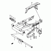 Схема вузла: Задній важіль підвіски Suzuki DR650 DR650RS