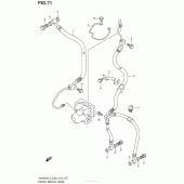 Схема вузла: Передній гальмівний шланг Suzuki AN400 Burgman (EU analogue of SkyWave)