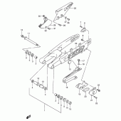 Схема вузла: Задній важіль підвіски для Suzuki RMX250