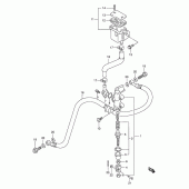 Схема вузла: Задній гальмівний циліндр Suzuki TL1000