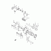 Схема вузла: Копірний вал & Вилки & Вал перемикання для Suzuki RM250