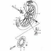 Схема вузла: Переднє колесо Suzuki DR350