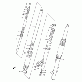 Схема вузла: Передня вилка для Suzuki DR250