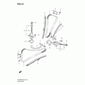 Схема узла: Цепь ГРМ & Натяжитель & Успокоитель для Suzuki SFV650 Gladius