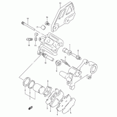 Схема вузла: Задній гальмівний супорт (Model r) для Suzuki DR250