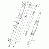 Схема вузла: Вилка передньої осі для Suzuki DR800