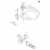 Схема вузла: Права ручка керма для Suzuki DR650 DR650SE