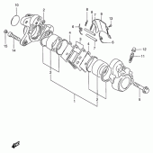 Схема вузла: Передній гальмівний супорт для Suzuki VS800 Intruder 800