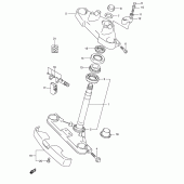 Схема узла: Кронштейн передней вилки для Suzuki VL250 Intruder LC