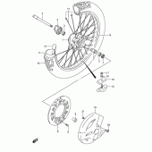 Схема вузла: Переднє колесо (Model t) для Suzuki RMX250