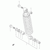 Схема вузла: Задній амортизатор для Suzuki TS125