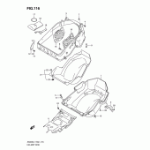 Схема узла: Багажник для шлема для Suzuki AN400 Burgman (EU analogue of SkyWave)