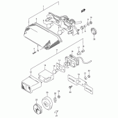 Схема вузла: Задній ліхтар (Стоп-сигнал) для Suzuki DR800